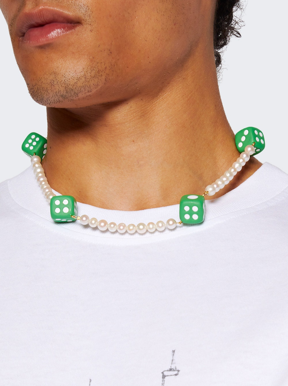 The Pearl 4 Dice Necklace Green - 2