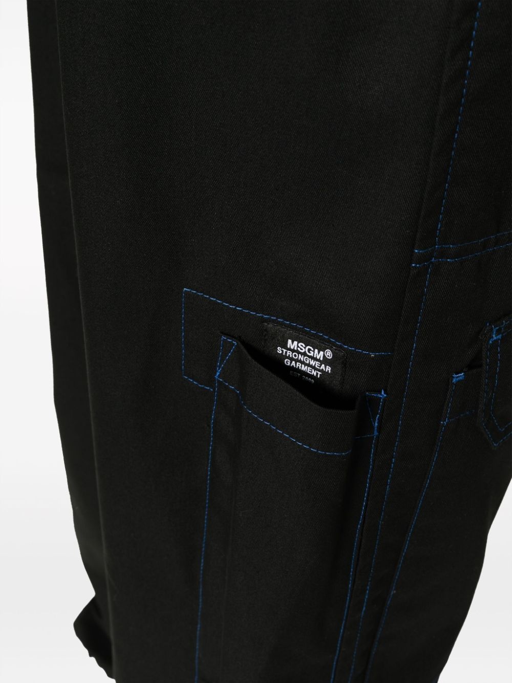 contrasting-stitch logo-patch trousers - 5