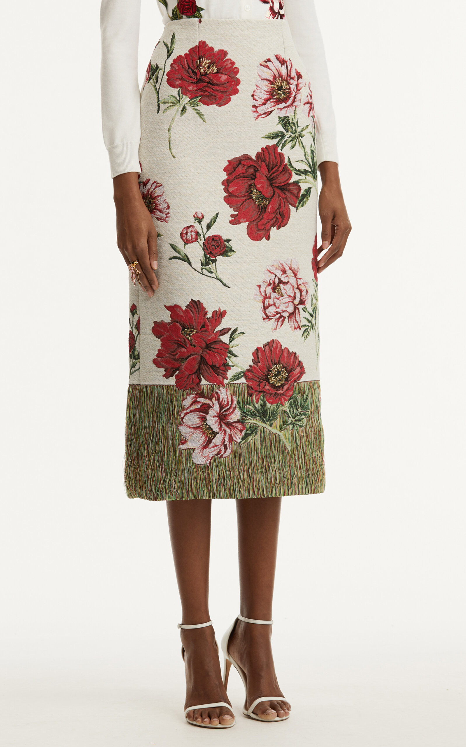 Cotton-Blend Jacquard Midi Skirt multi - 4