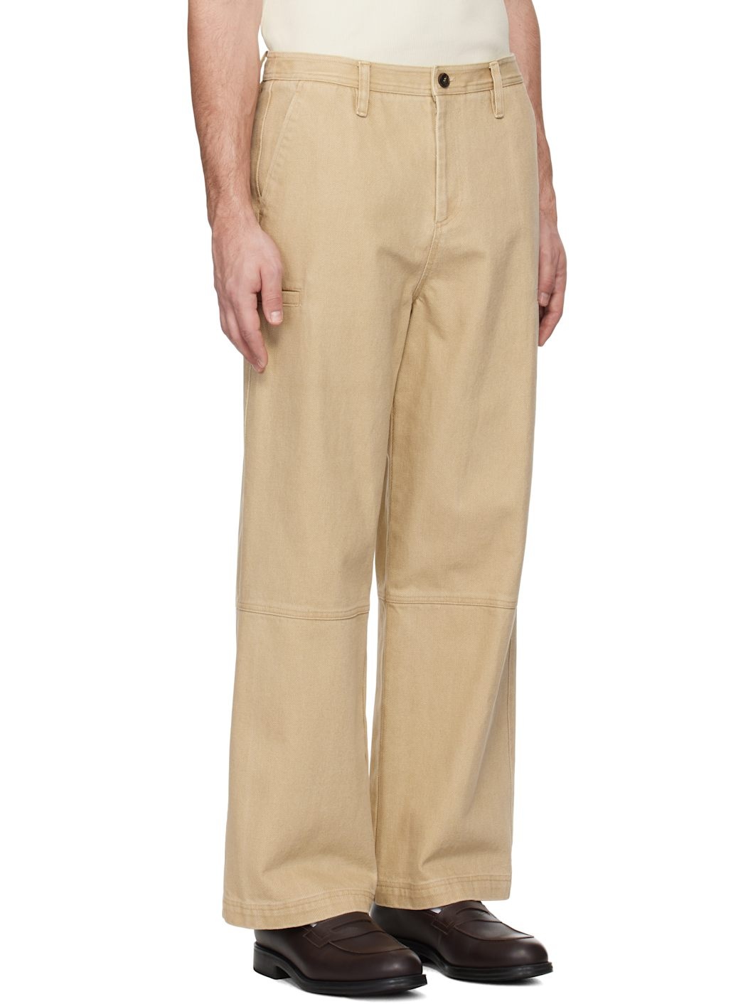 Tan Washed Side Pocket Jeans - 2