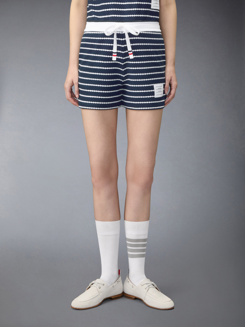 Thom Browne STRIPED HONEYCOMB SHORTS outlook