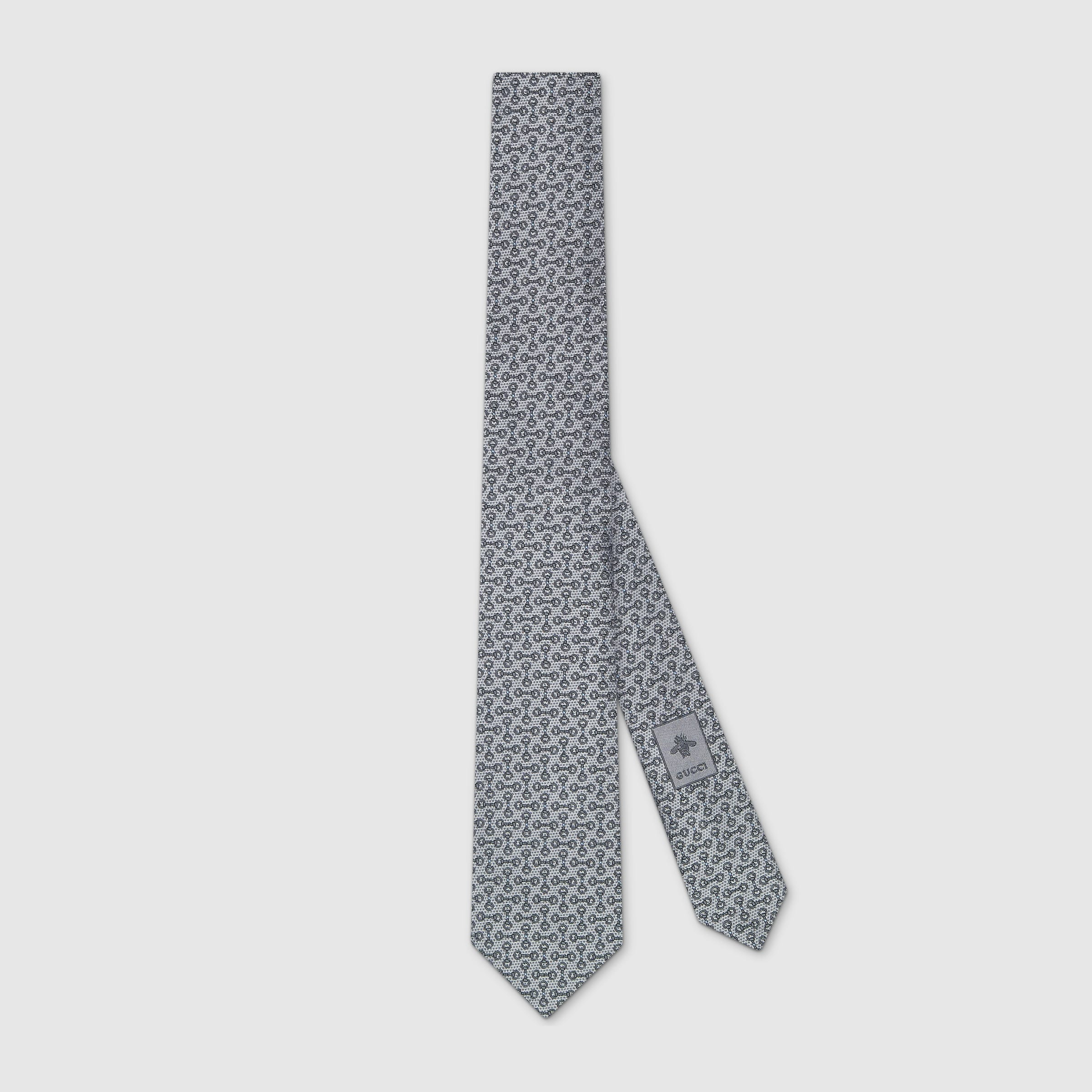Horsebit silk jacquard tie - 1
