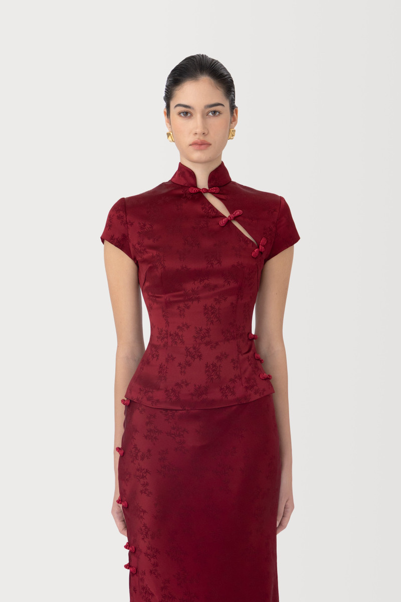REN SATIN JACQUARD TOP 1