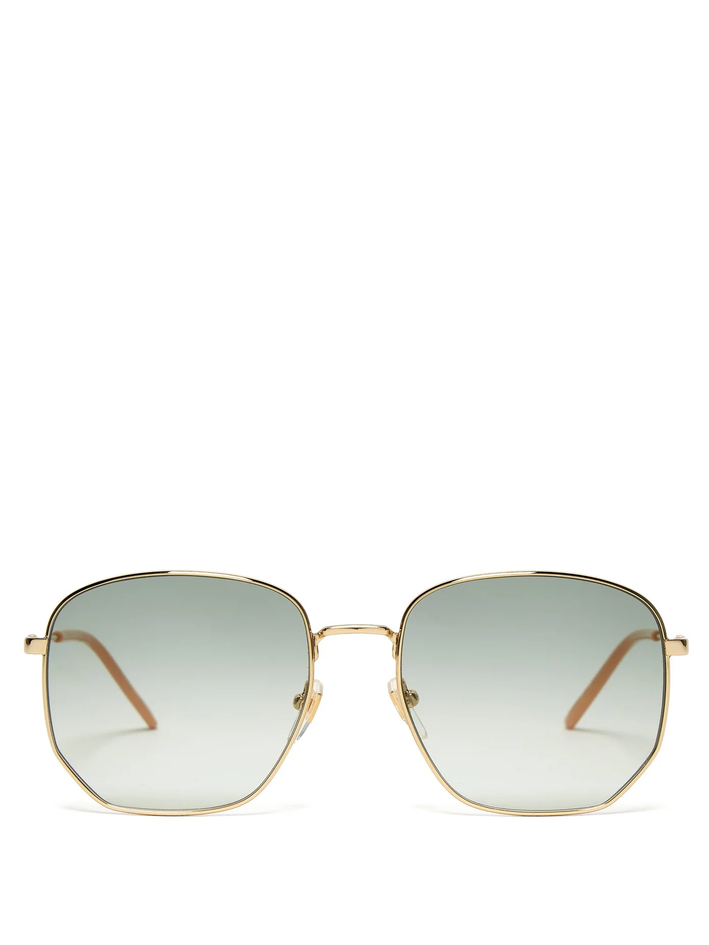 Lasered-logo square metal sunglasses - 1