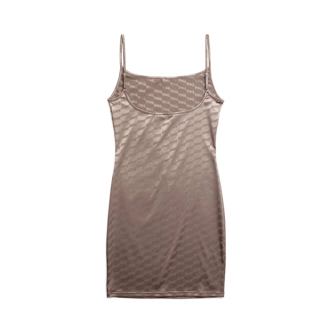 Women's Bb Monogram Slip Dress in Dark Beige - 2