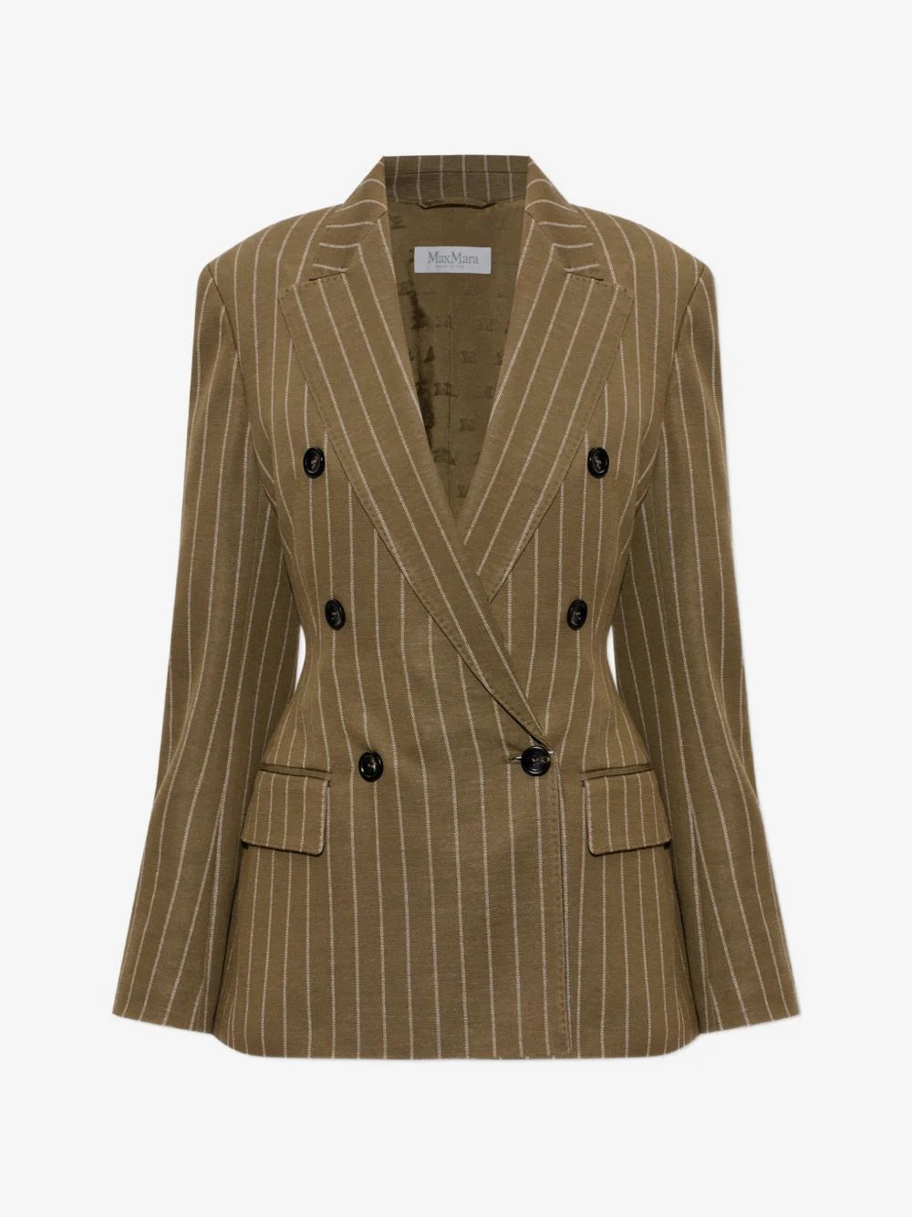 pinstripe double-breasted blazer - 1