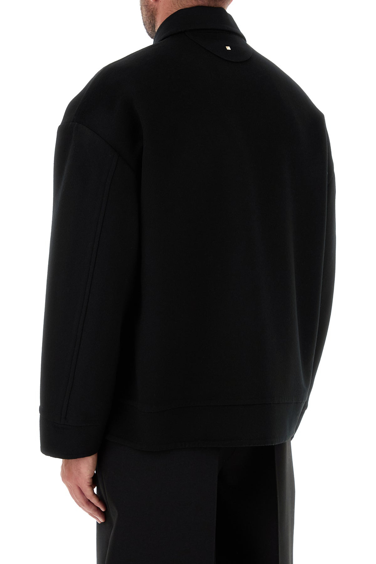 Black wool blend oversize jacket - 4