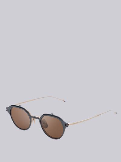 Thom Browne TB812 - Black Iron Rectangular Aviator Sunglasses outlook