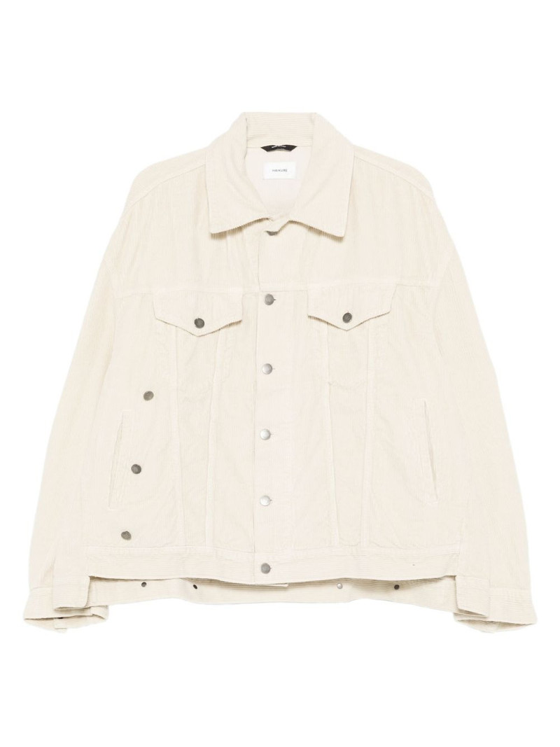 corduroy button-fastening jacket 1