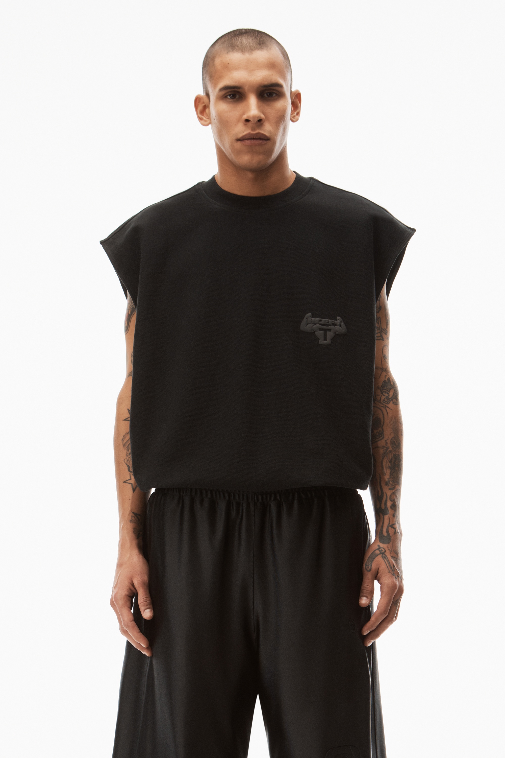 Alexander Wang BEEFY GRAPHIC MUSCLE TANK IN JAPANESE JERSEY ...