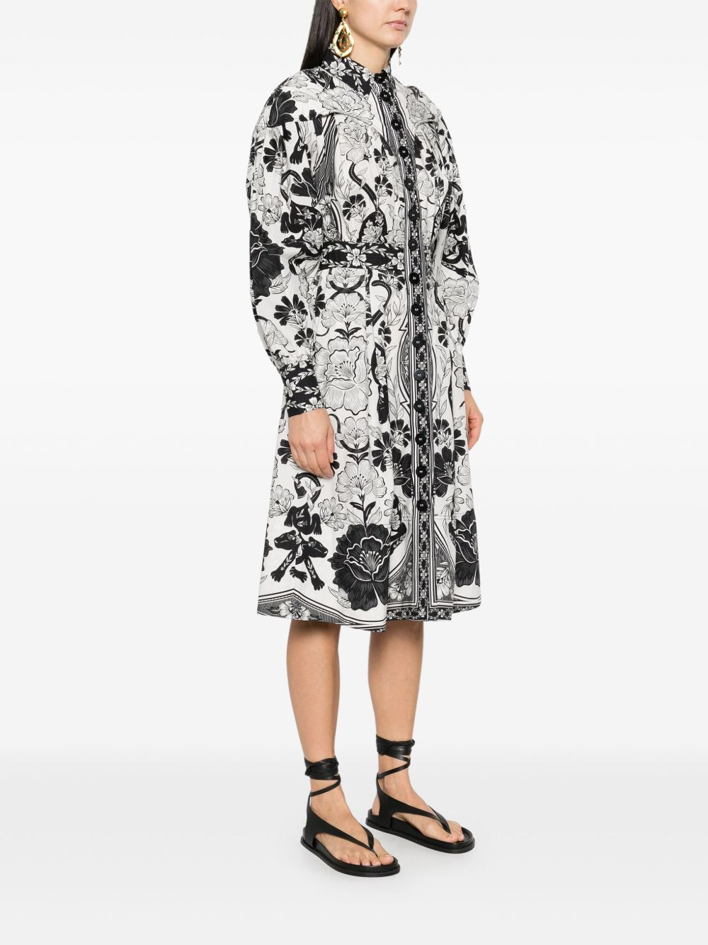 Flower Leopards midi dress - 3