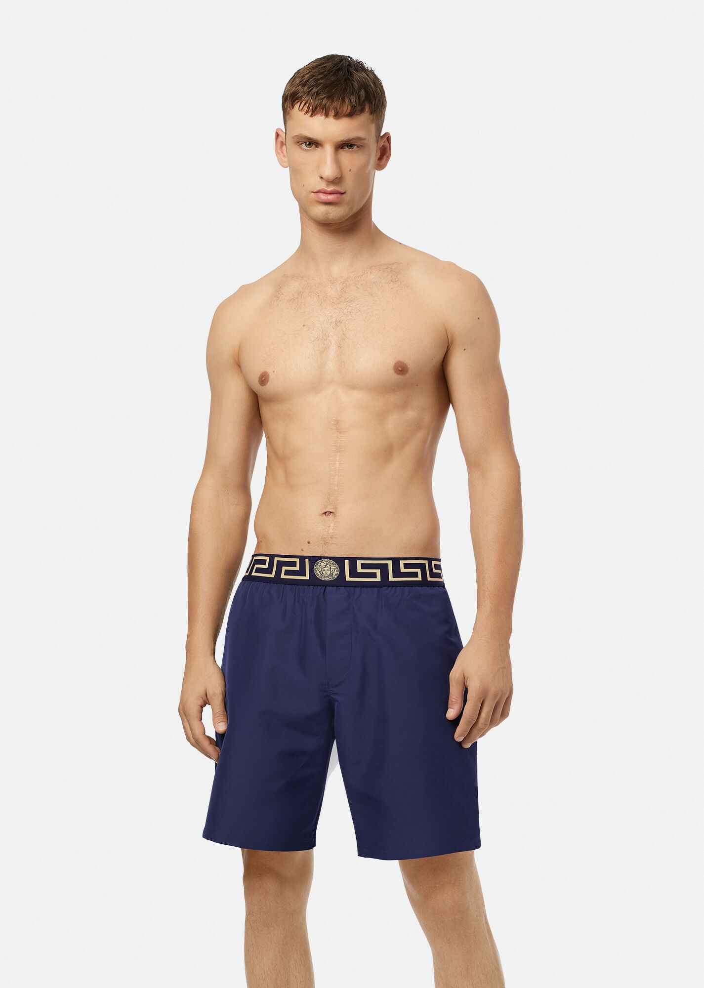 Mid-length Greca Border Swim Shorts - 2