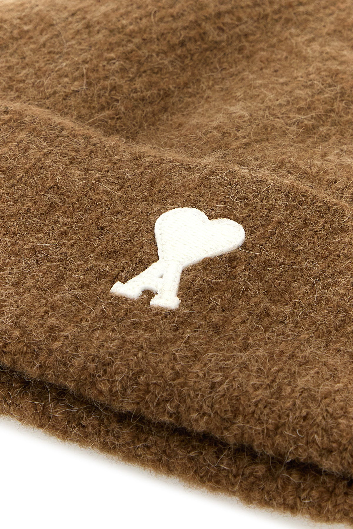 Brown stretch alpaca blend beanie - 3
