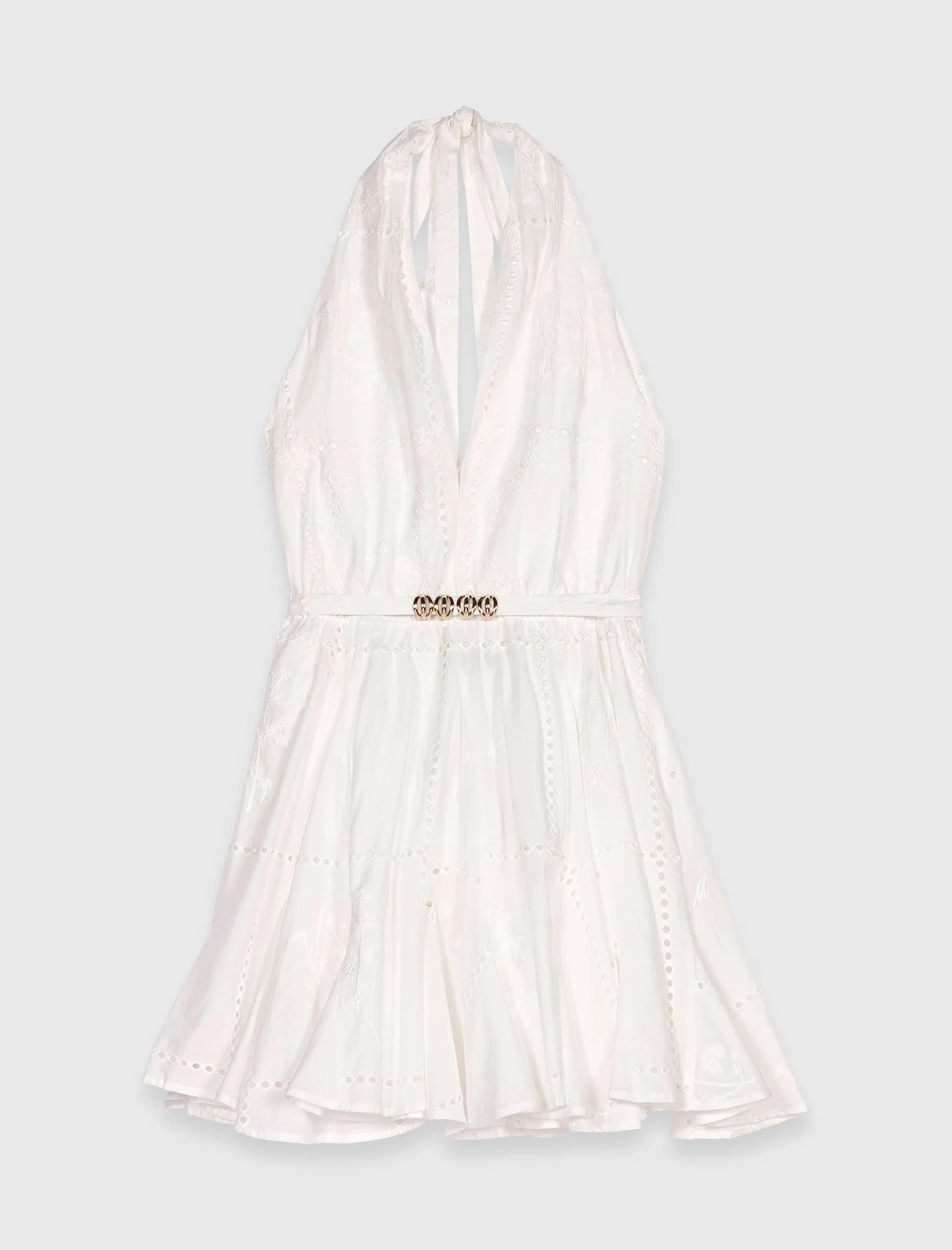 Mini embroidered backless dress - 1