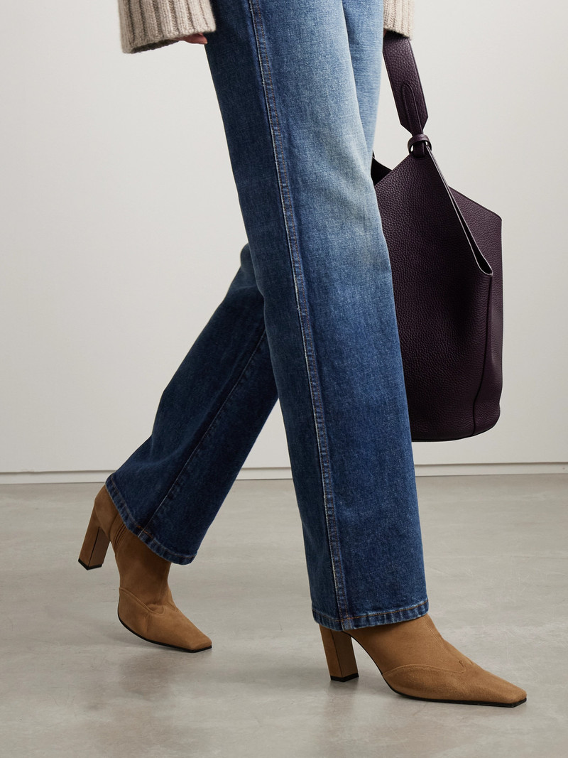 KHAITE Nevada Suede Ankle Boots outlook