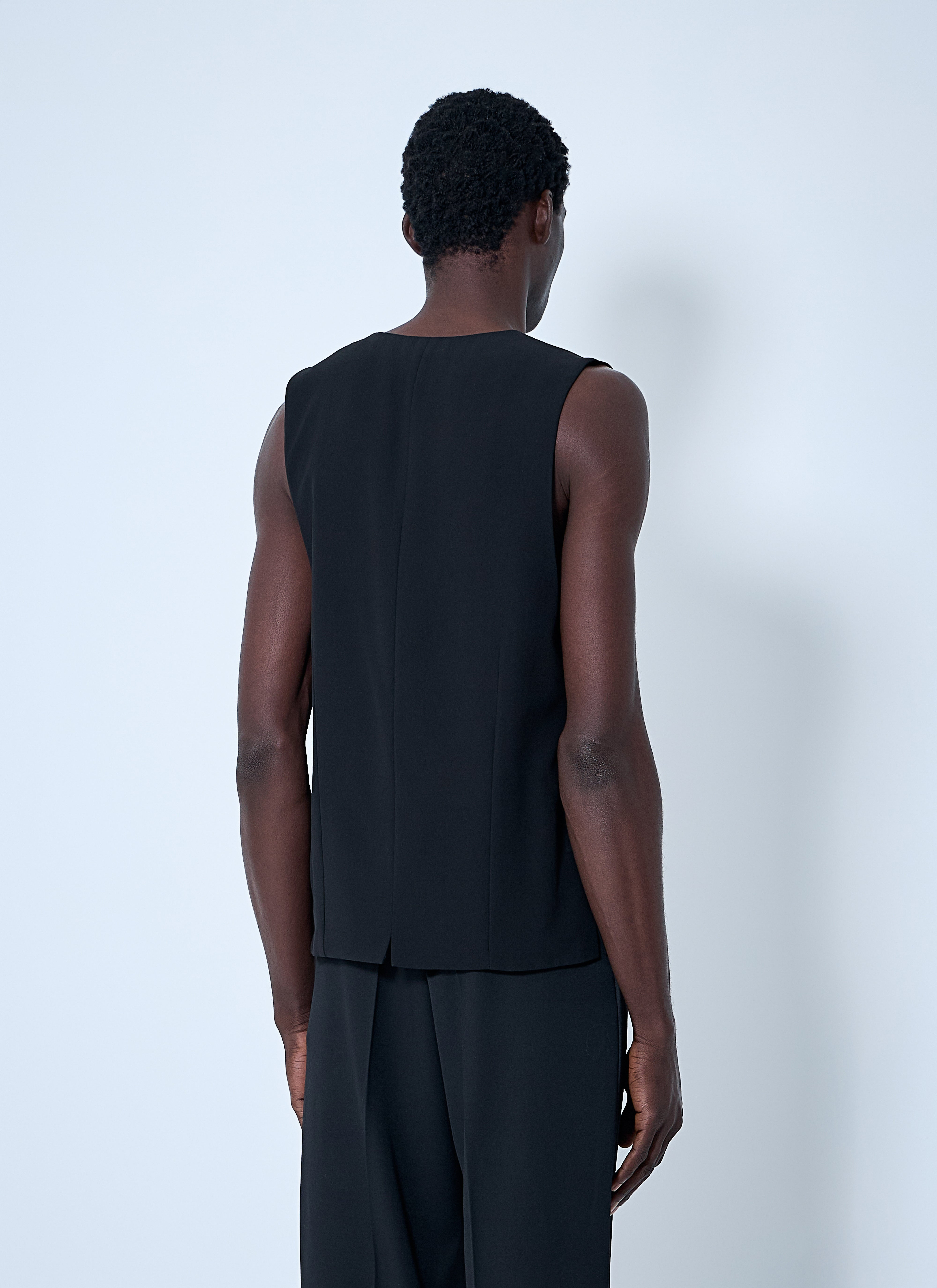 Saint Laurent Men Silk Crepe Waistcoat - 4