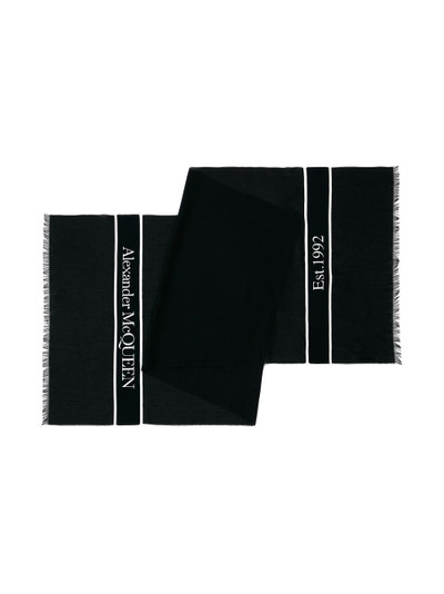 Alexander McQueen jacquard-logo stole outlook