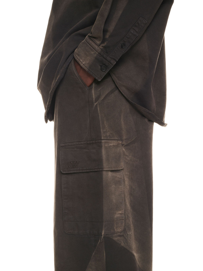 Ow Emb Garmdyed Cargo Pant Anthracite An 5