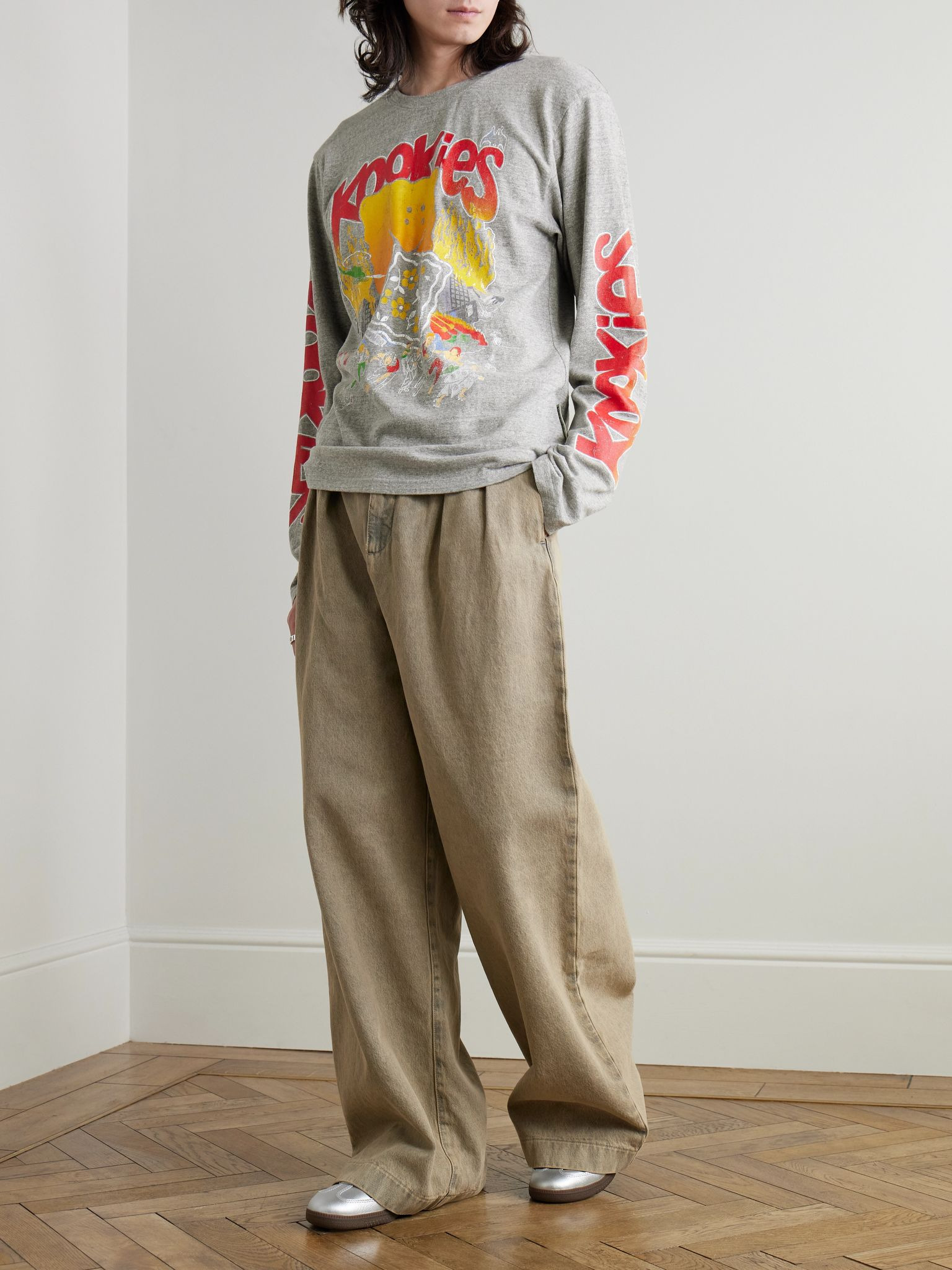 Buster Peckish Bowy Printed Cotton-Jersey T-Shirt Gray - 2