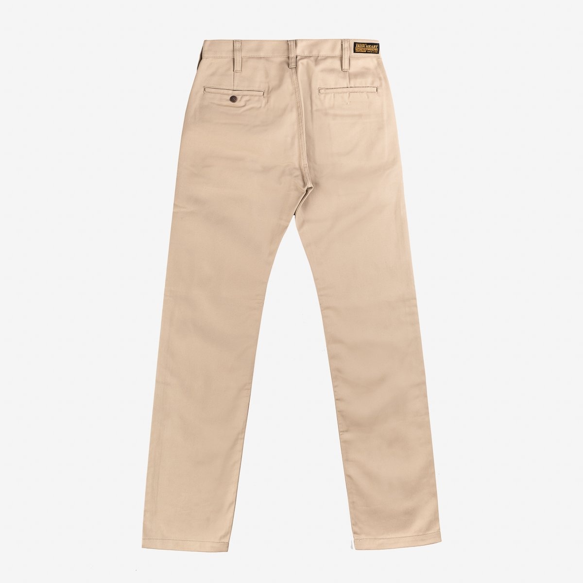 IH-717-KHA 9oz Mercerised Selvedge Cotton Chinos - Khaki - 3