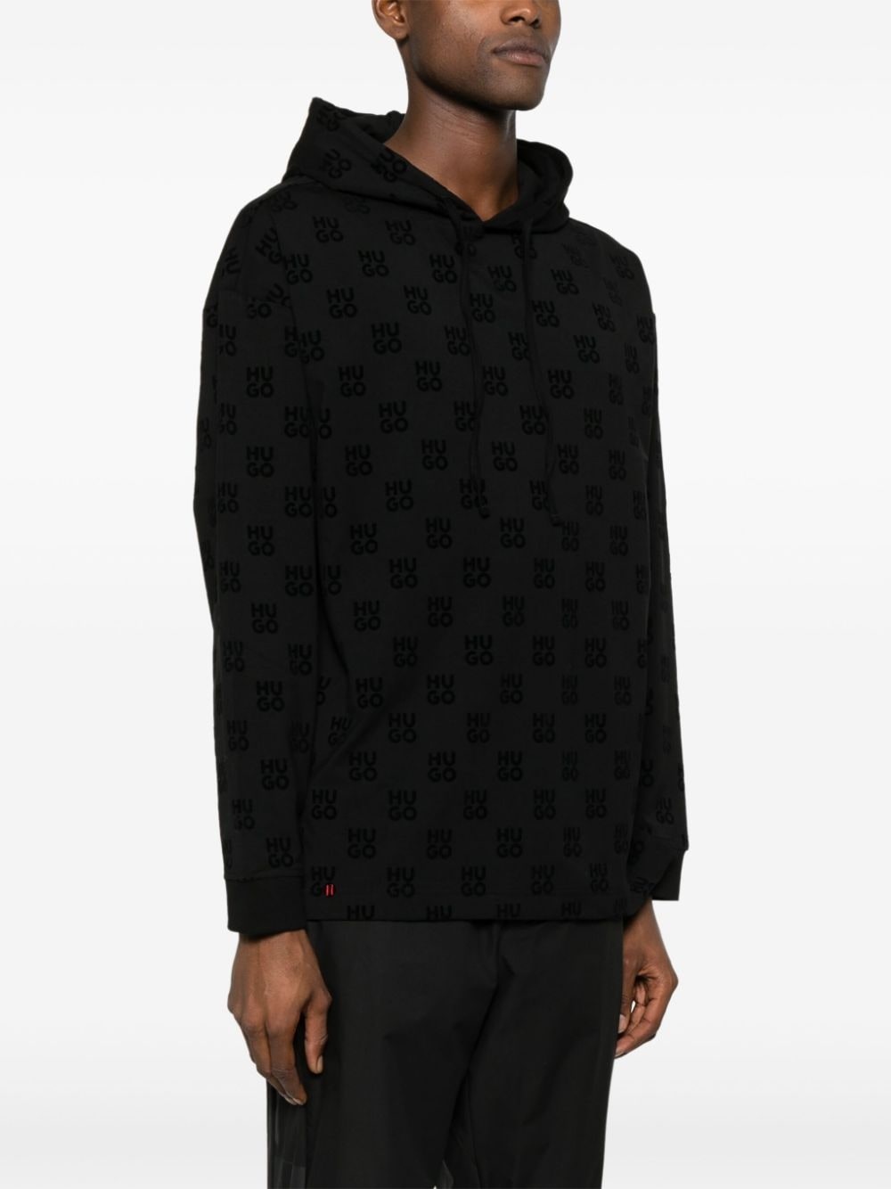 logo-jacquard long-sleeve hoodie - 3