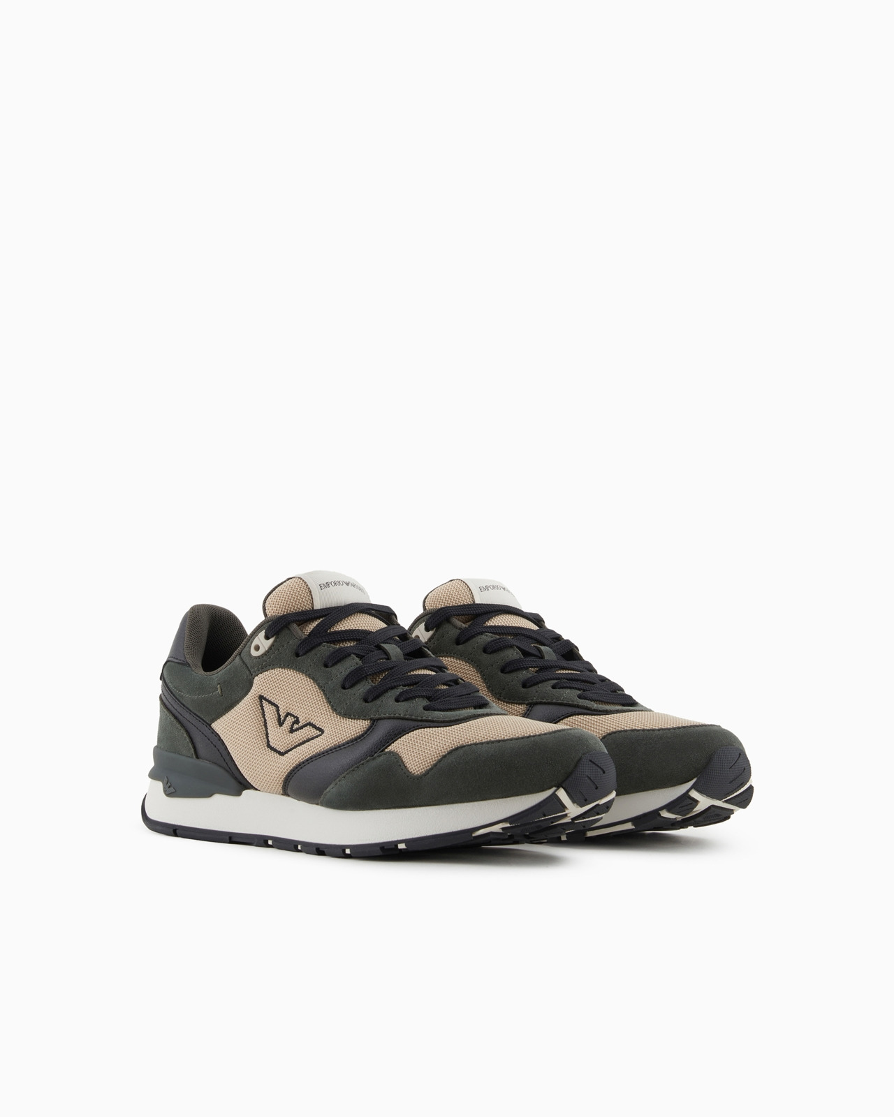 Mesh and suede sneakers with side eagle - 2
