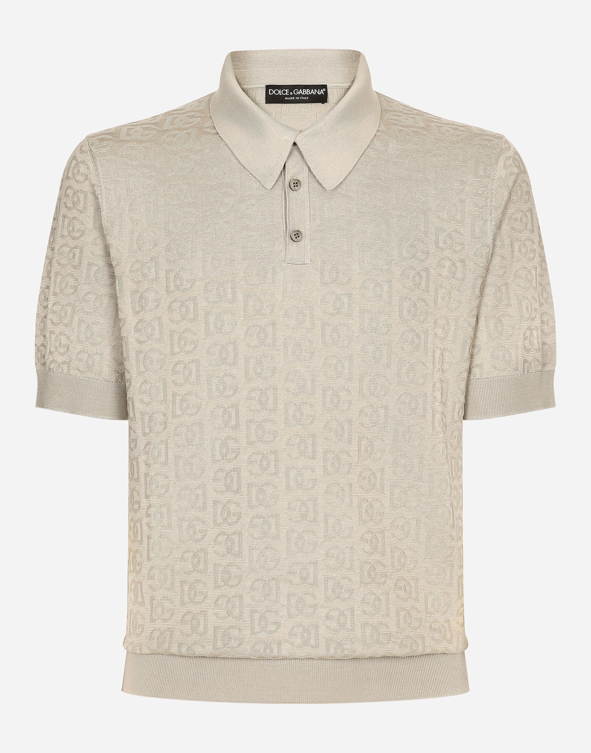 Silk jacquard polo-shirt with DG logo - 1