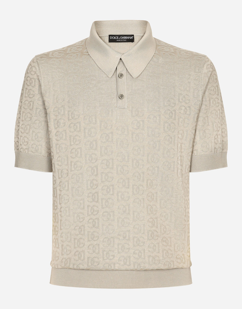 Silk jacquard polo-shirt with DG logo 1