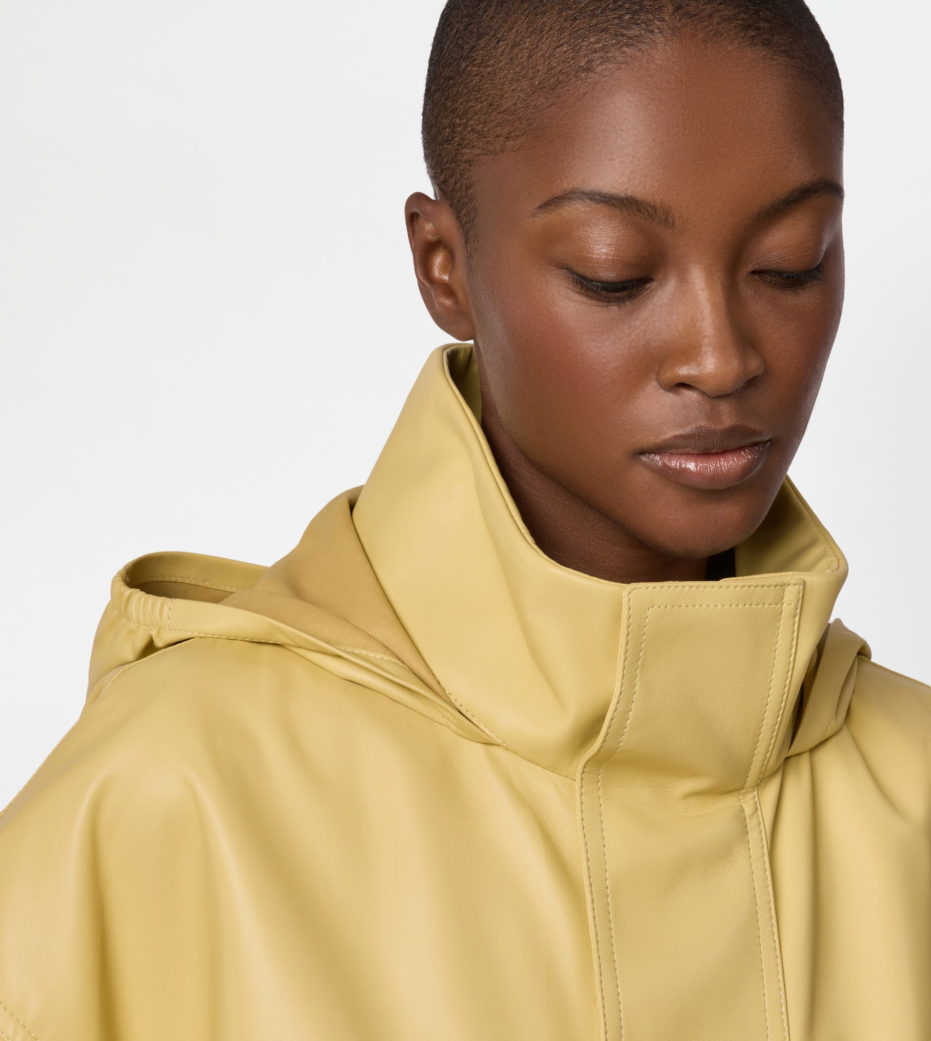 WINDBREAKER IN NAPPA LEATHER - YELLOW - 6