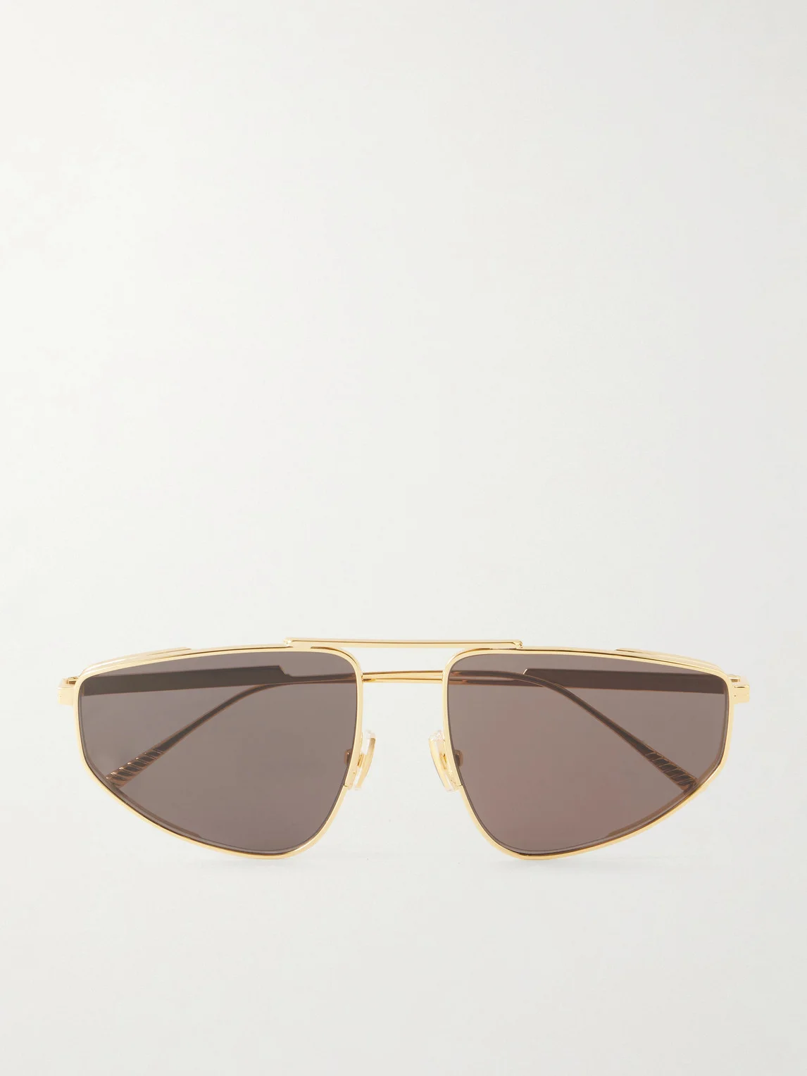 Light Ribbon Aviator-Style Gold-Tone Sunglasses - 1