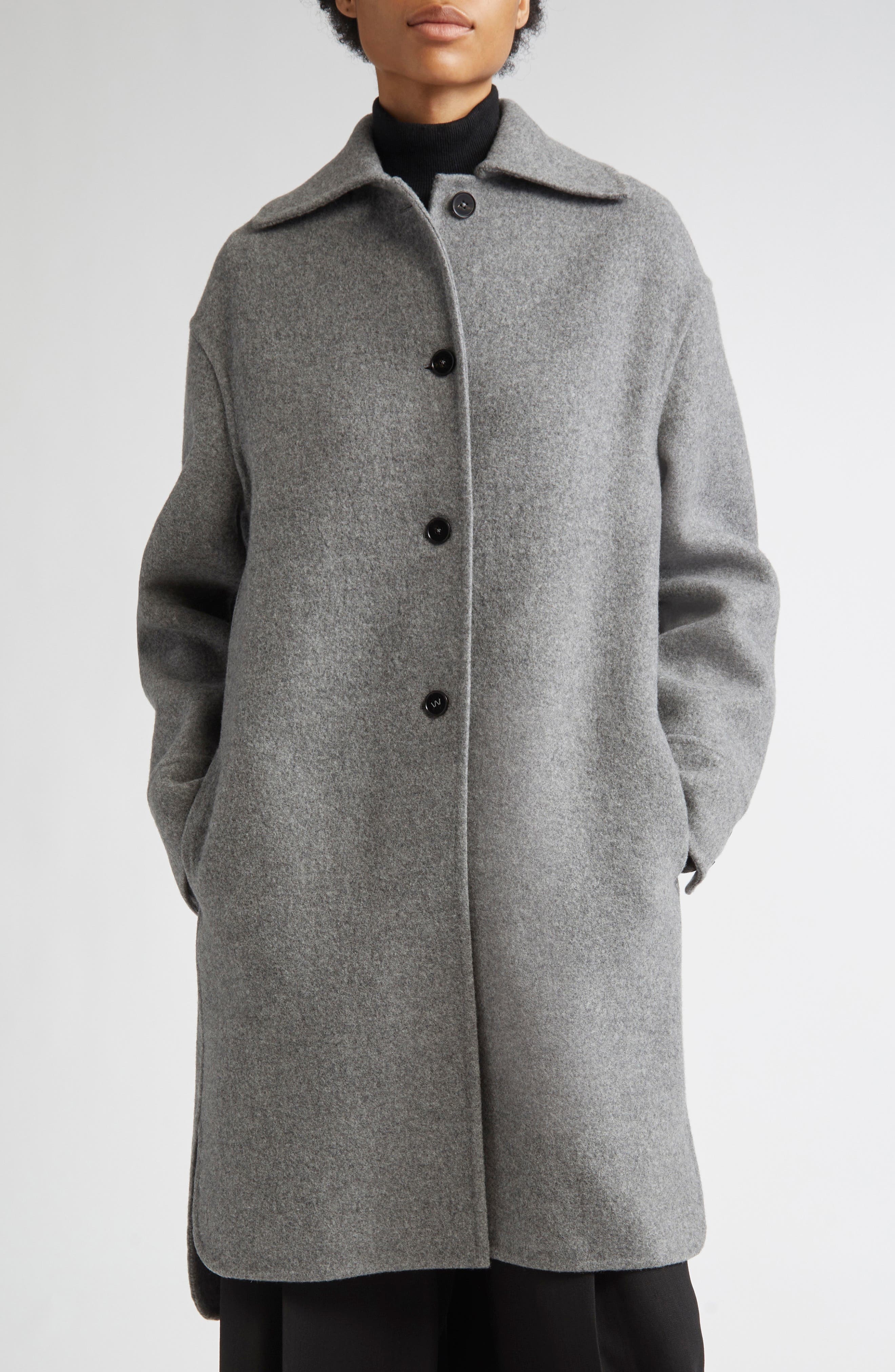 Jil Sander Relaxed Virgin Wool Coat in Pebble at Nordstrom - 1