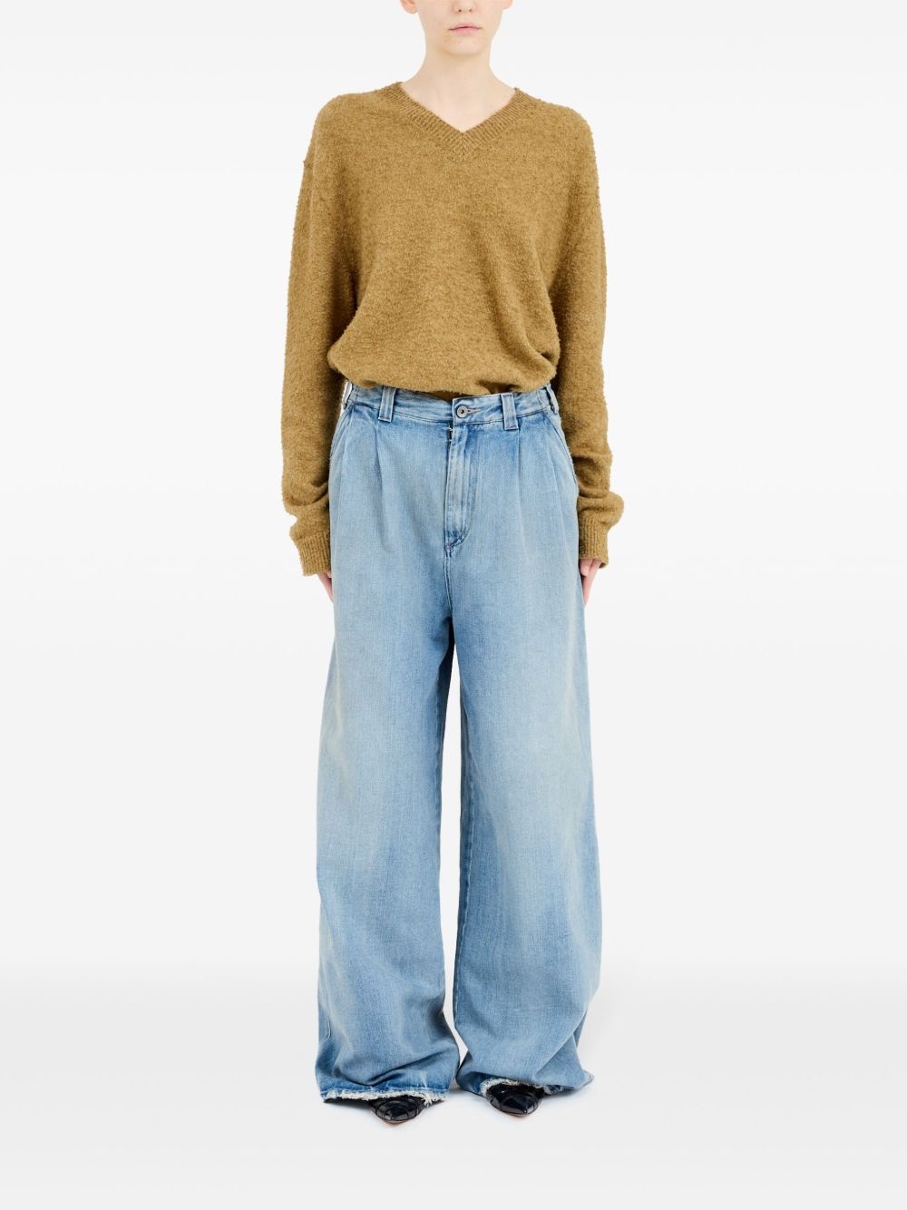 cotton wide-leg jeans - 2