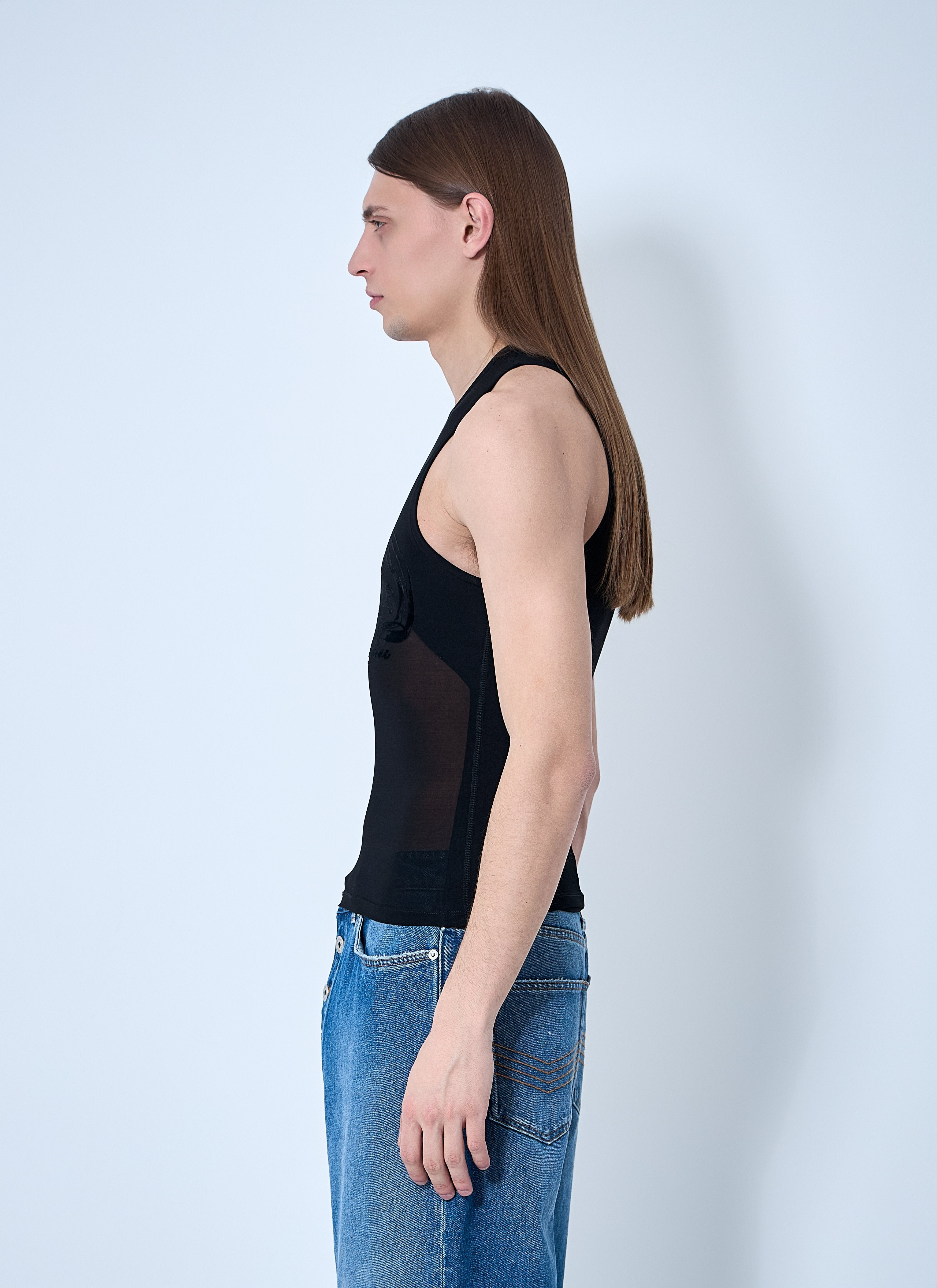 Jean Paul Gaultier Men Mesh Tattoo Tank Top - 3