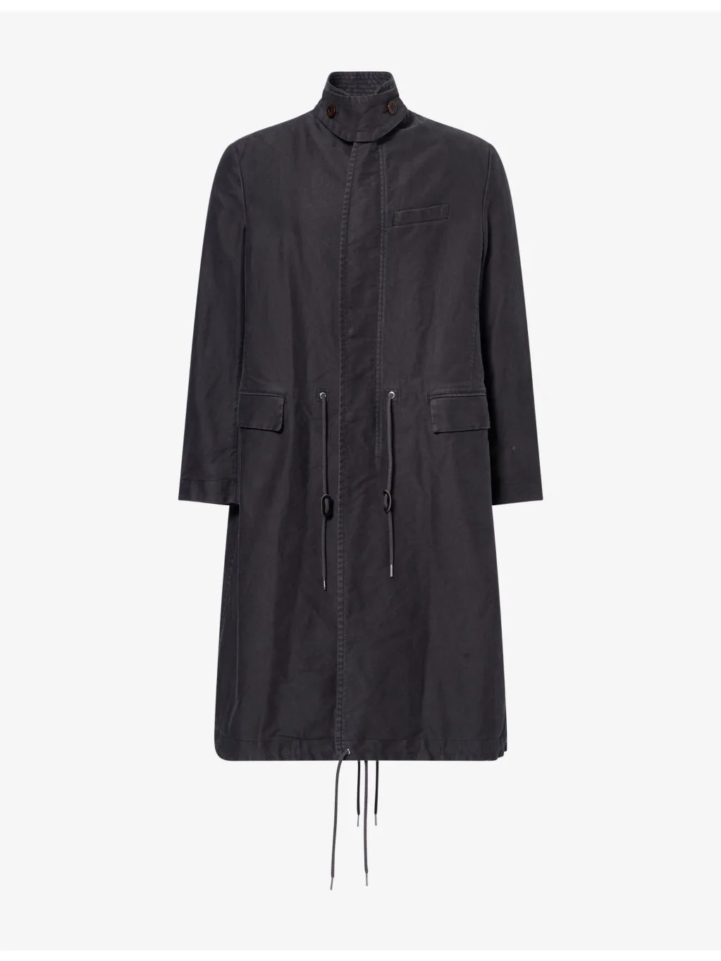 Flap-Pocket Cotton Coat - 1