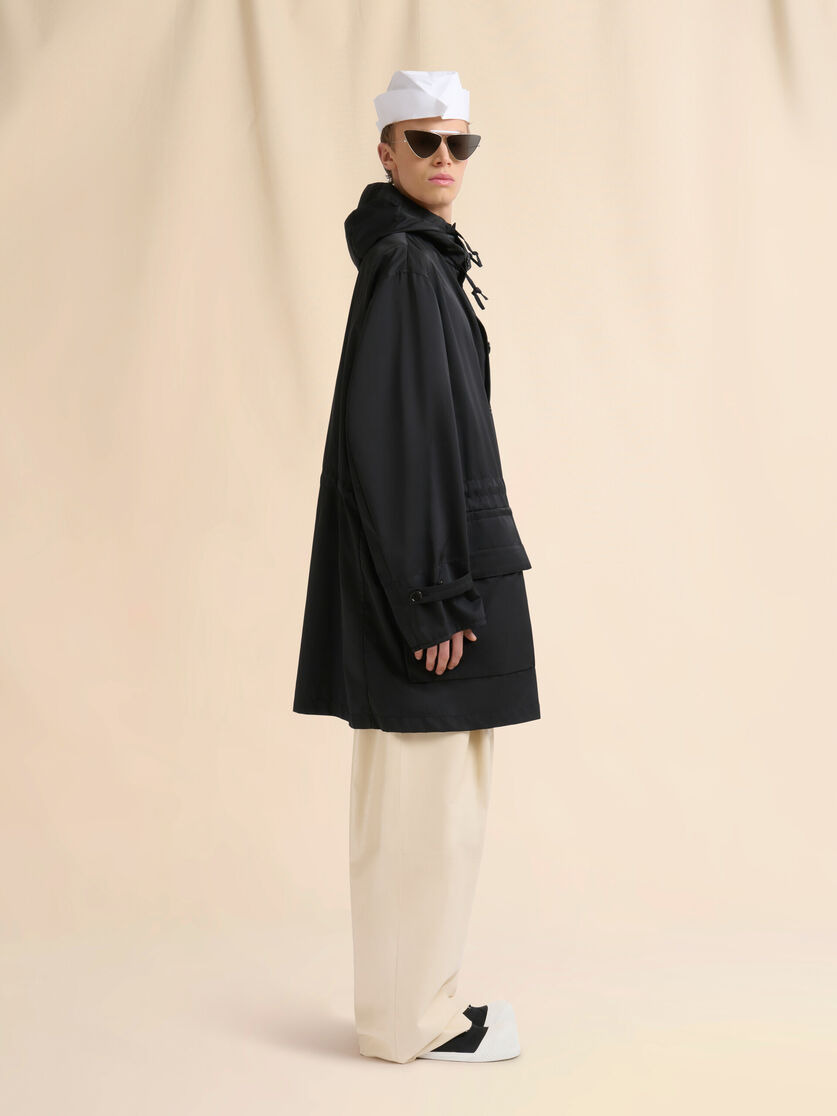 BLACK WATER-REPELLENT TAFFETA PARKA - 6