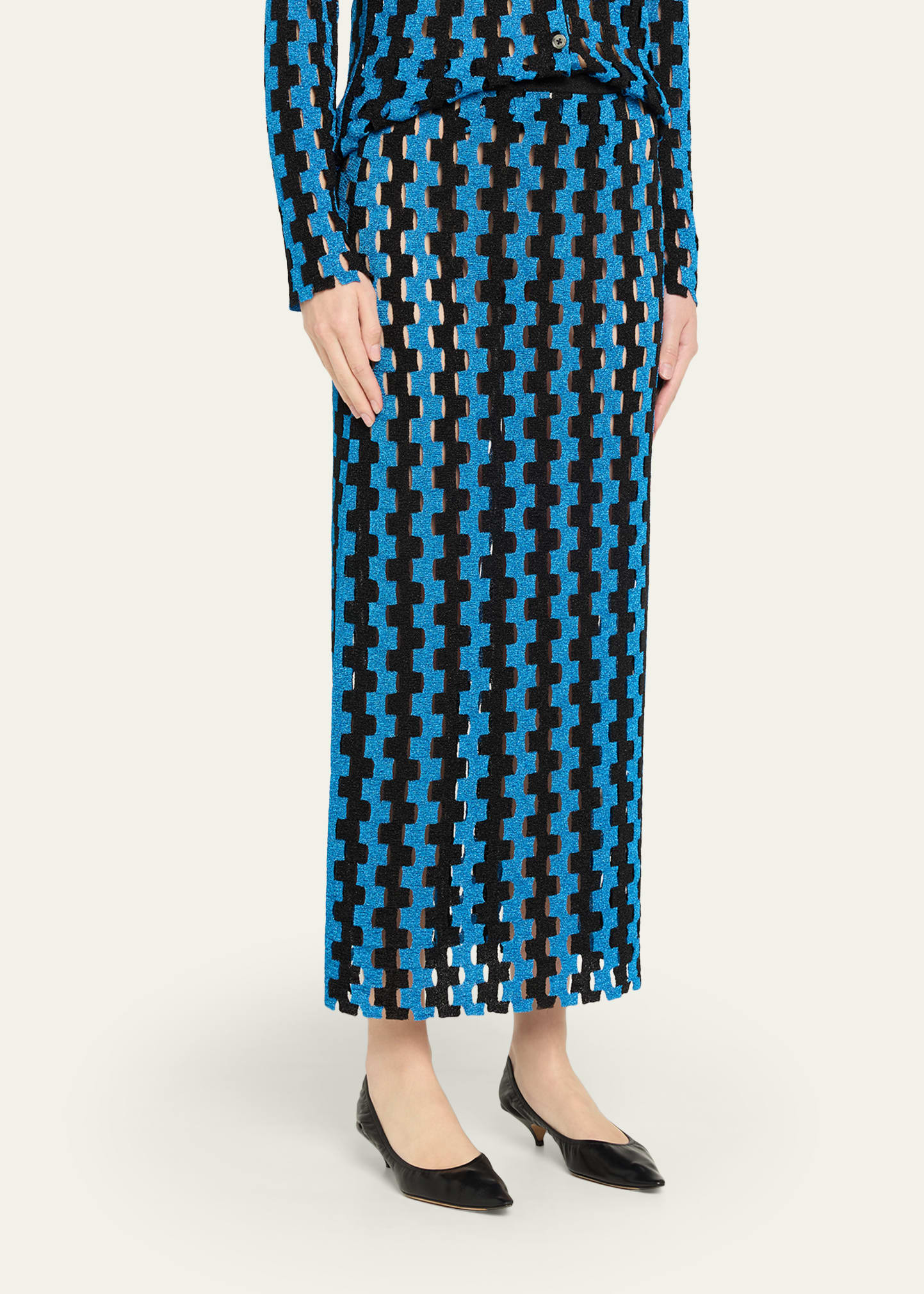 Marshall Metallic Open-Knit Maxi Skirt - 4