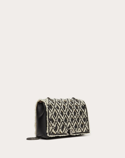 Valentino Beehive Naplak Calfskin and Shearling Chain Bag outlook