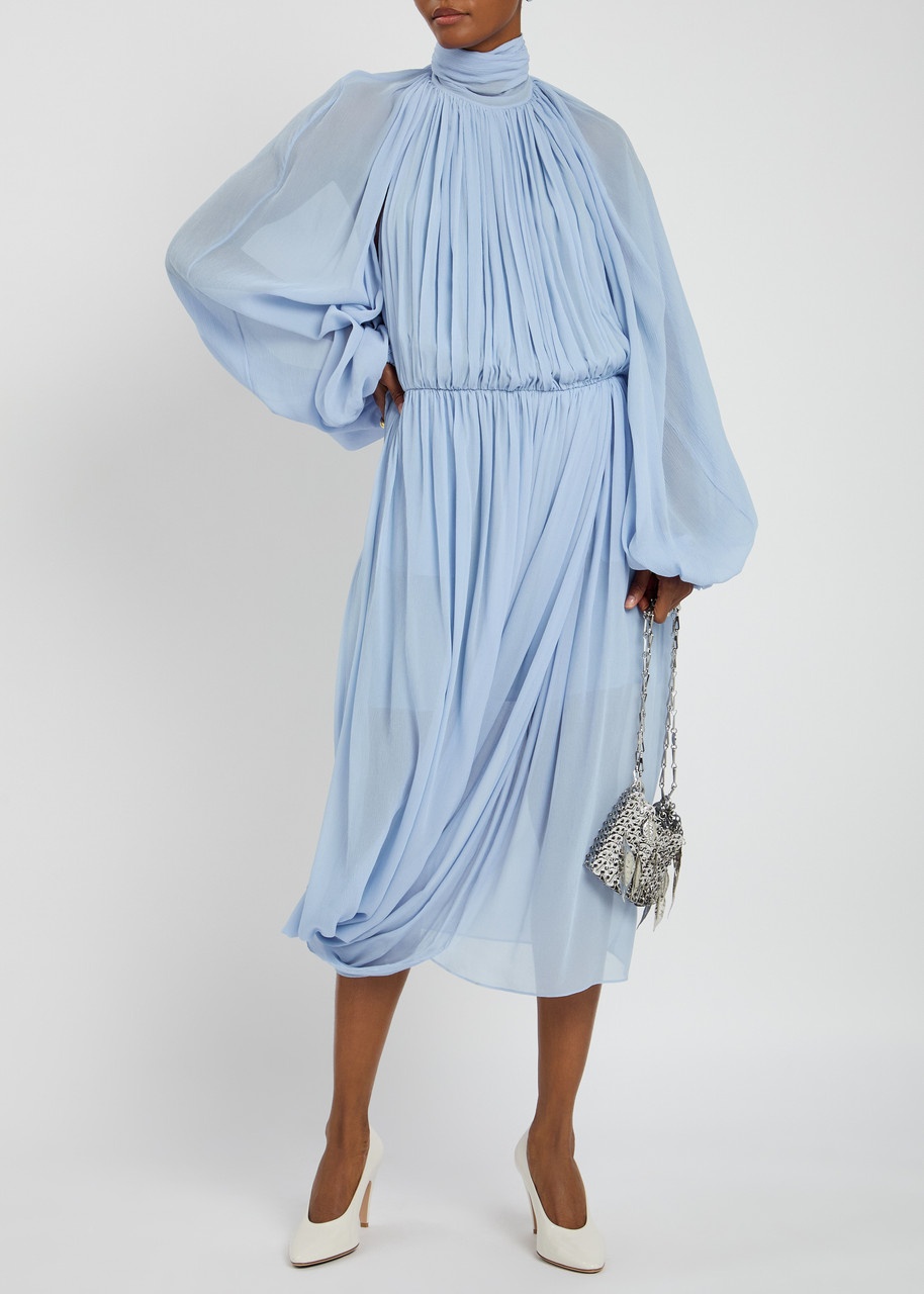 Stella Mccartney Creponne Draped Silk-chiffon Midi Dress - 4