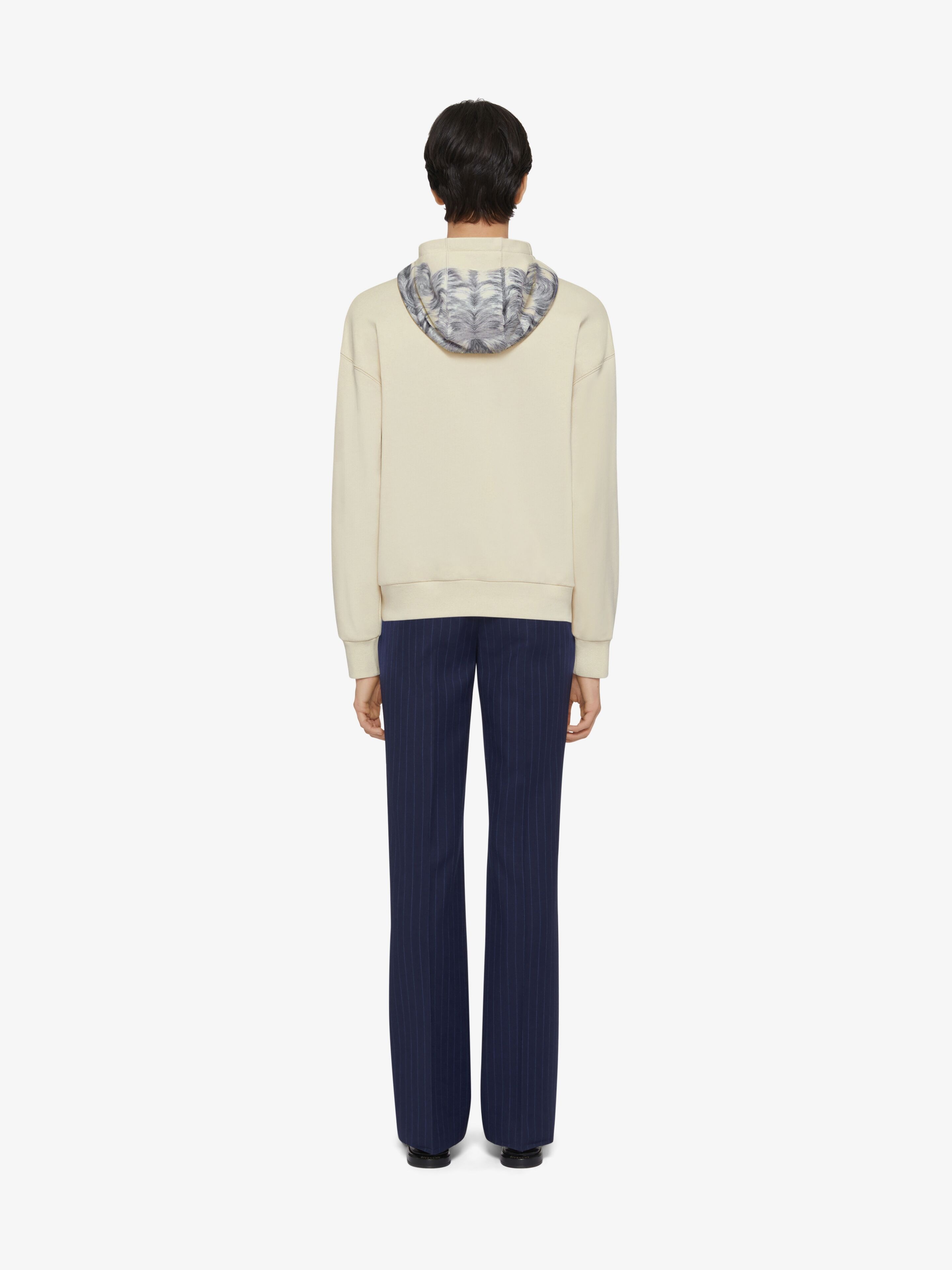 HOODIE IN FLEECE WITH HAIR PRINT - 4