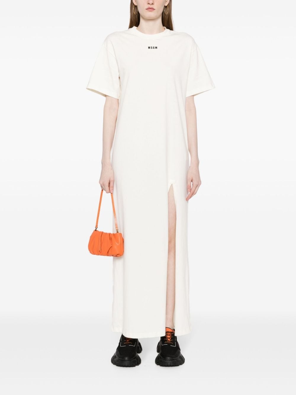 logo-print cotton T-shirt dress - 2