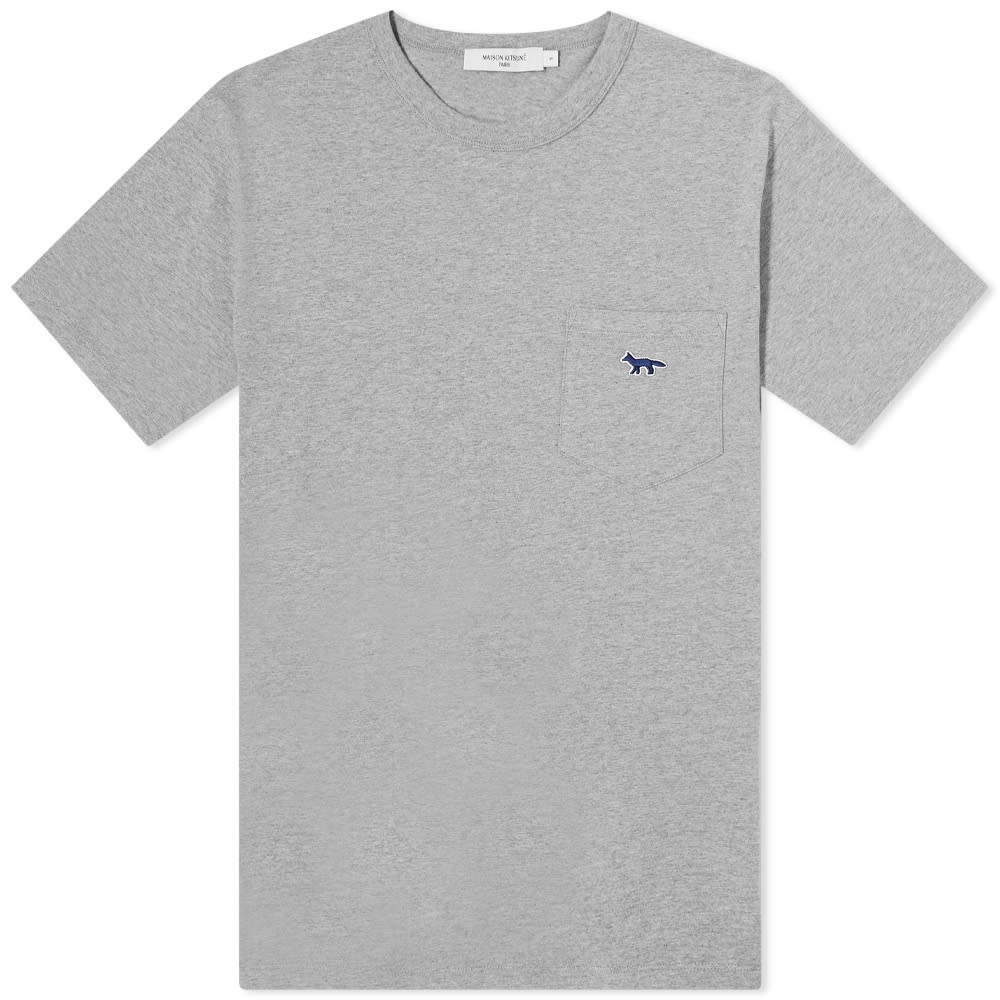 Maison Kitsuné Navy Fox Patch Classic Pocket Tee - 1