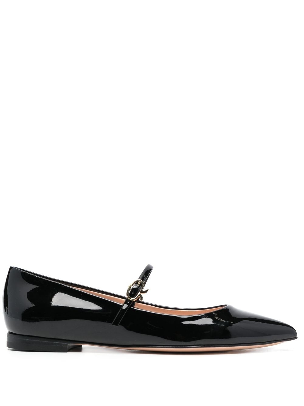 pointed-toe buckle-strap ballerina shoes - 1