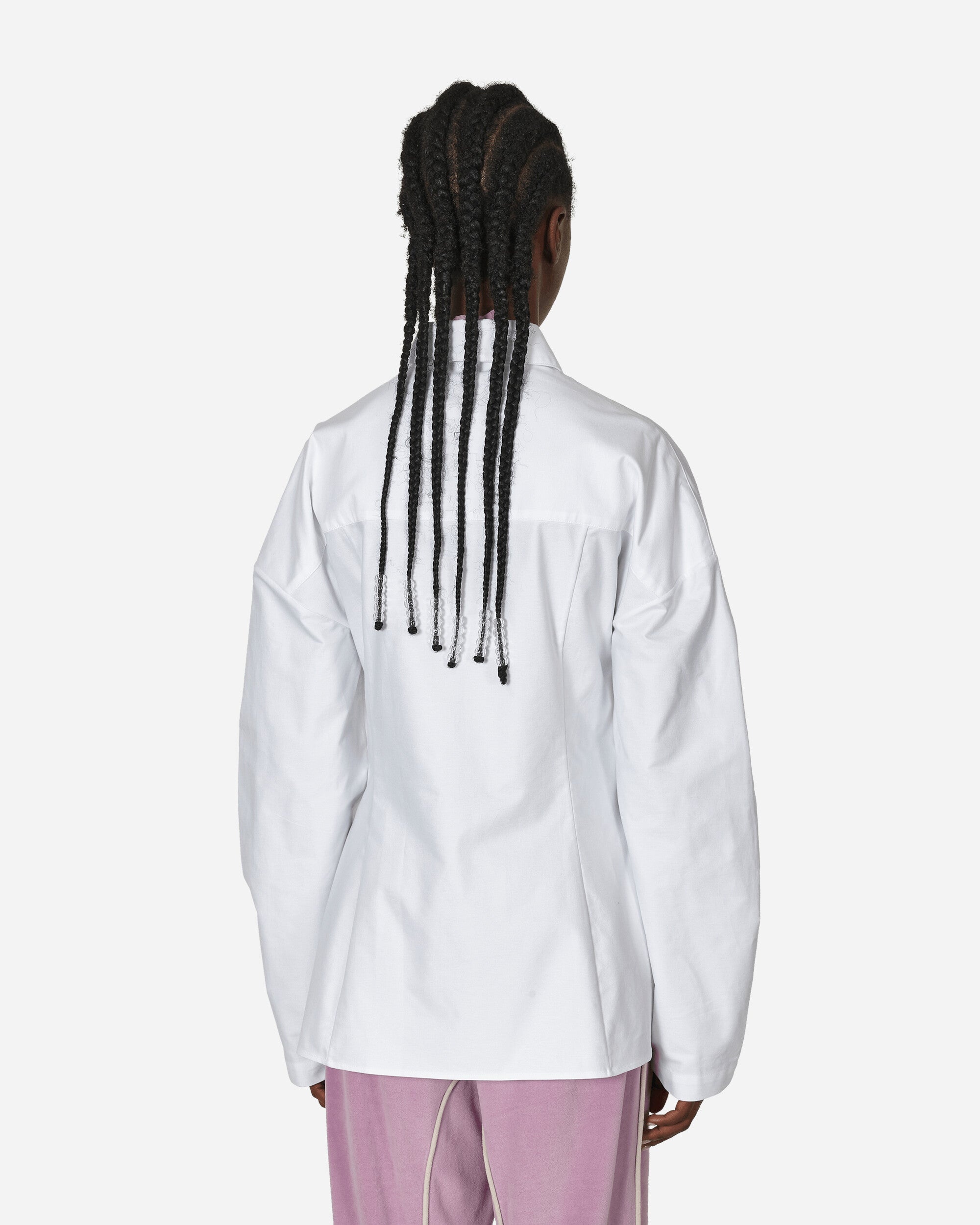 Oxford Laced Button Down Shirt White - 3