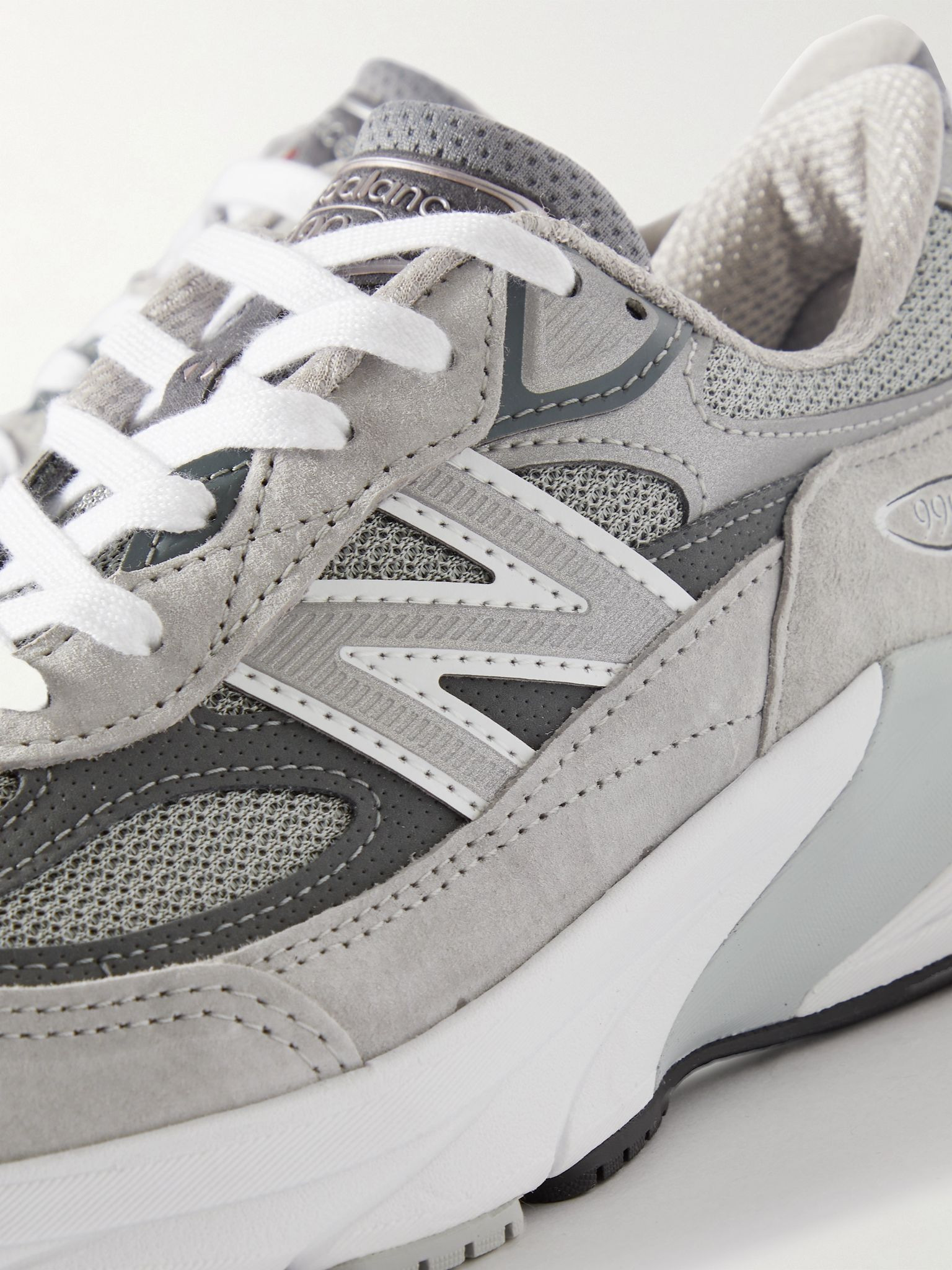 Made in USA 990V6 suede, leather and mesh sneakers Gray - 4