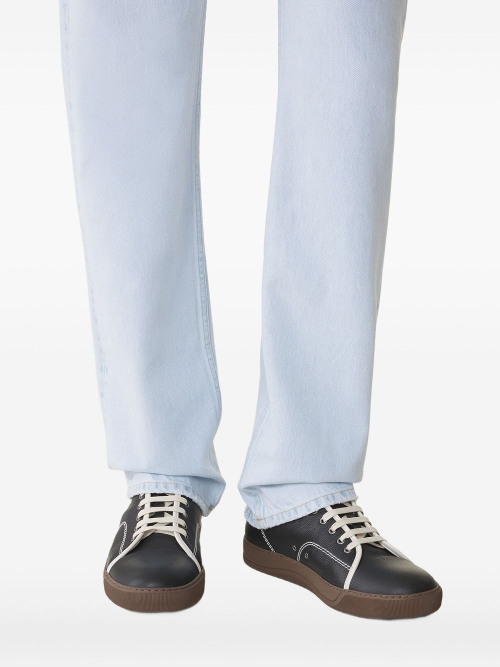 leather lace-up sneakers - 5