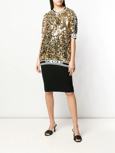 Dolce & Gabbana logo trim sequin T-shirt outlook