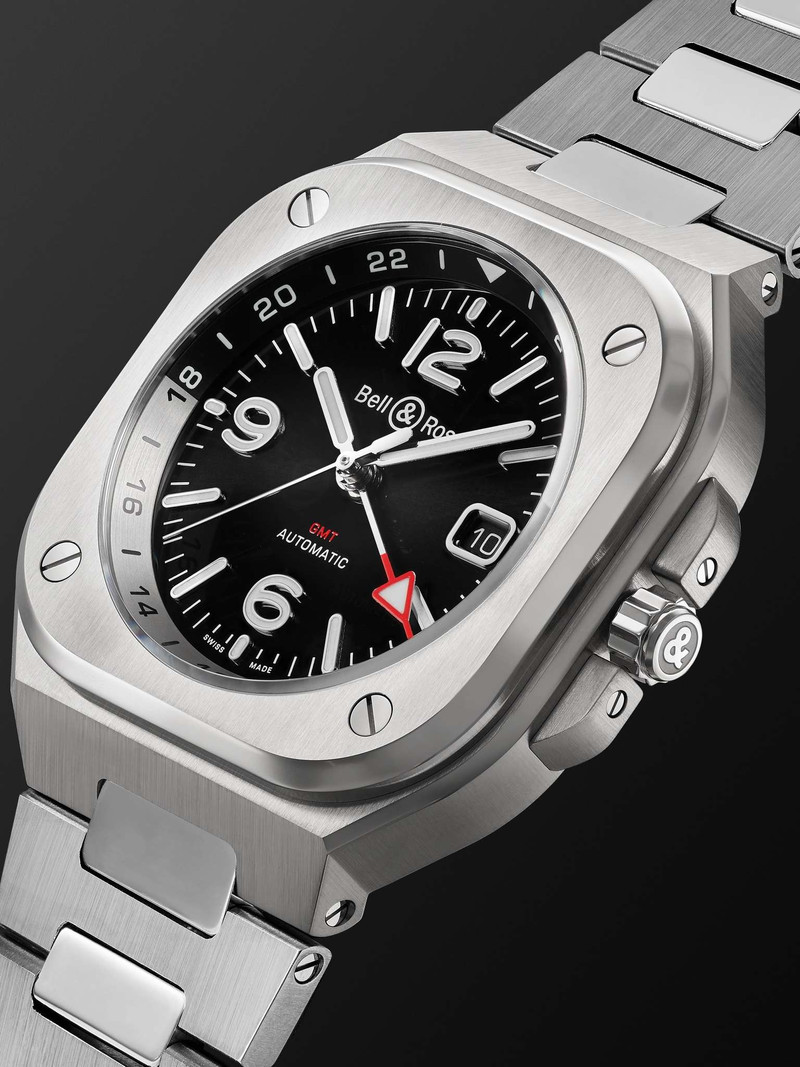 GMT Automatic 41mm Stainless Steel Watch, Ref. No. BR05G-BL-ST/SST 4