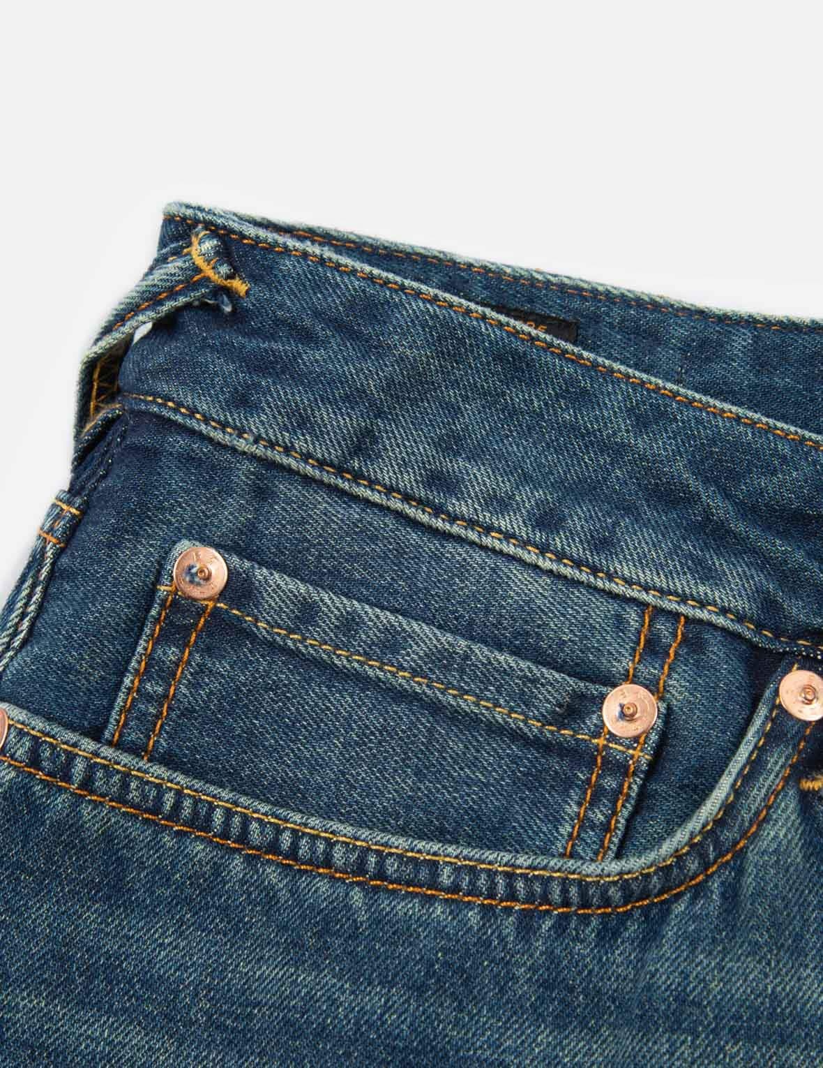 DAICOCK DISCHARGED PRINT AND EMBROIDERY DENIM SHORTS - 7