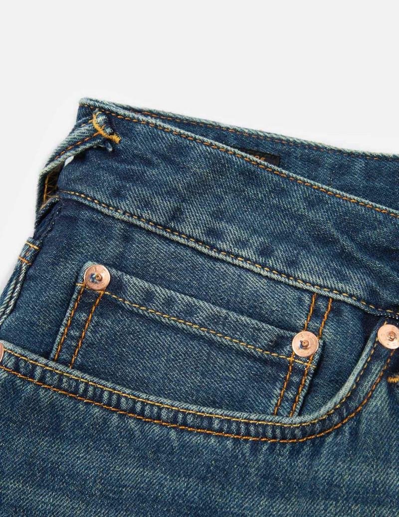 DAICOCK DISCHARGED PRINT AND EMBROIDERY DENIM SHORTS 7