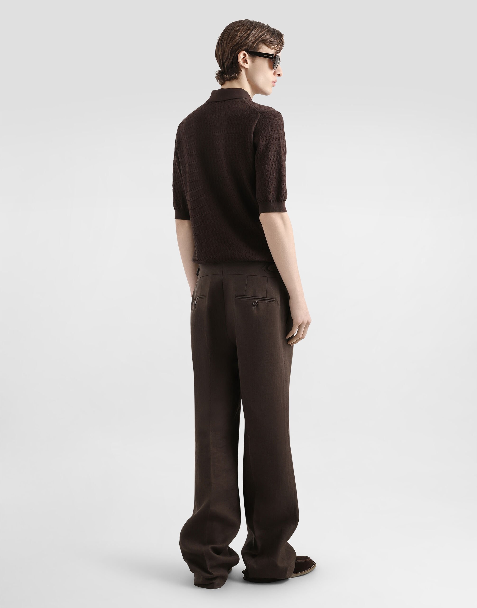 Micro-pattern cotton polo shirt - 3